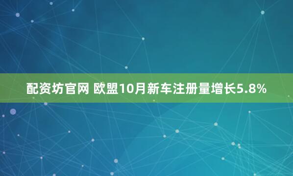 配资坊官网 欧盟10月新车注册量增长5.8%